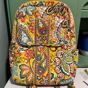 Vera Bradley Yellow Paisley Backpack Purse